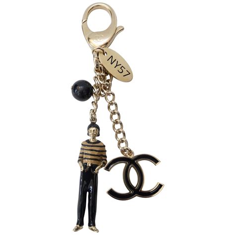 chanel key chains|chanel fluffy keychain.